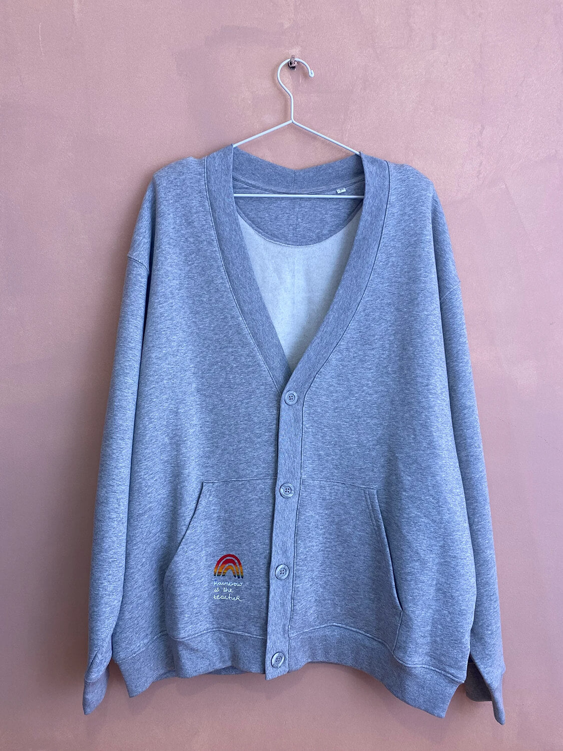 Cardigan- Organic Unisex Grau Melange- grau