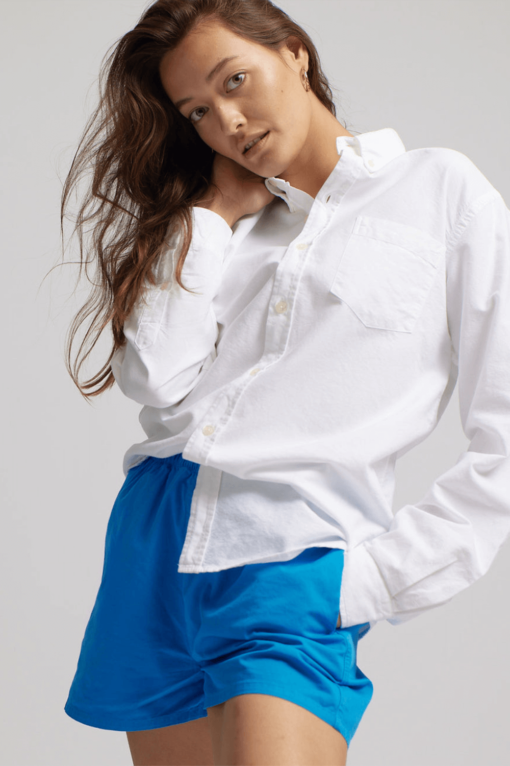Shorts - Woman Organic twill Shorts- Pacific Blue