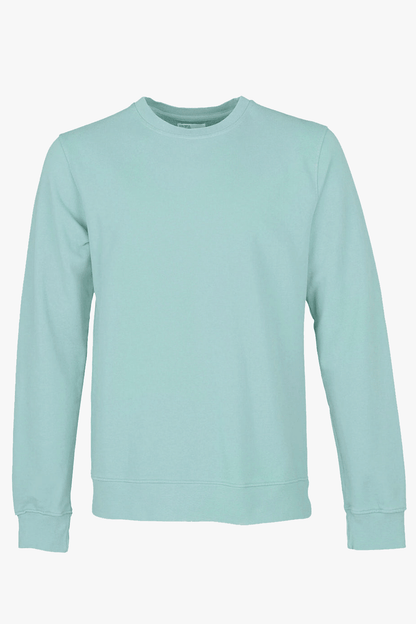 Pullover - Classic Organic Crewneck Teal Blue - Blau