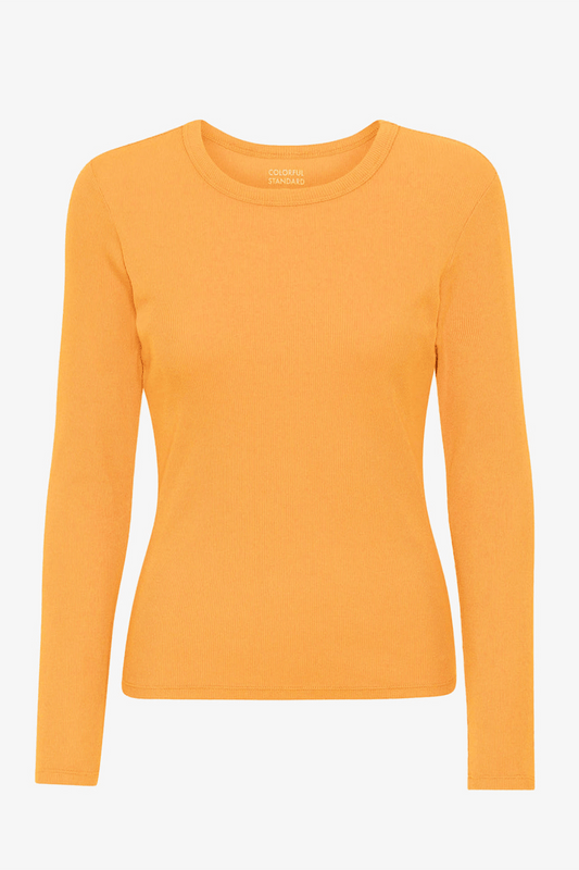 Woman organic Rib Longsleeve- Sandstone Orange - Orange