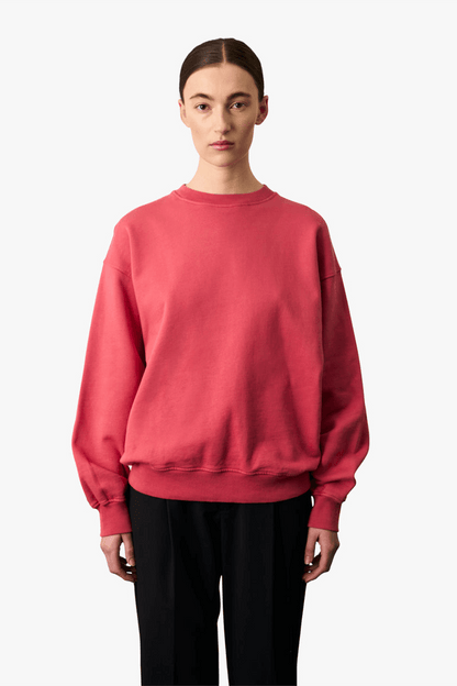 Pullover - Unisex Organic Oversize Crewneck Raspberry Pink- rose