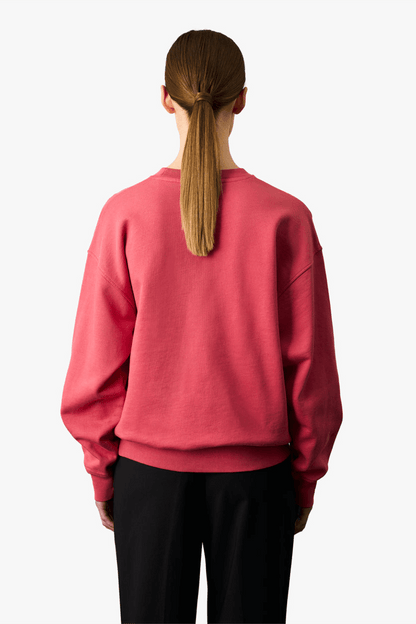 Pullover - Unisex Organic Oversize Crewneck Raspberry Pink- rose