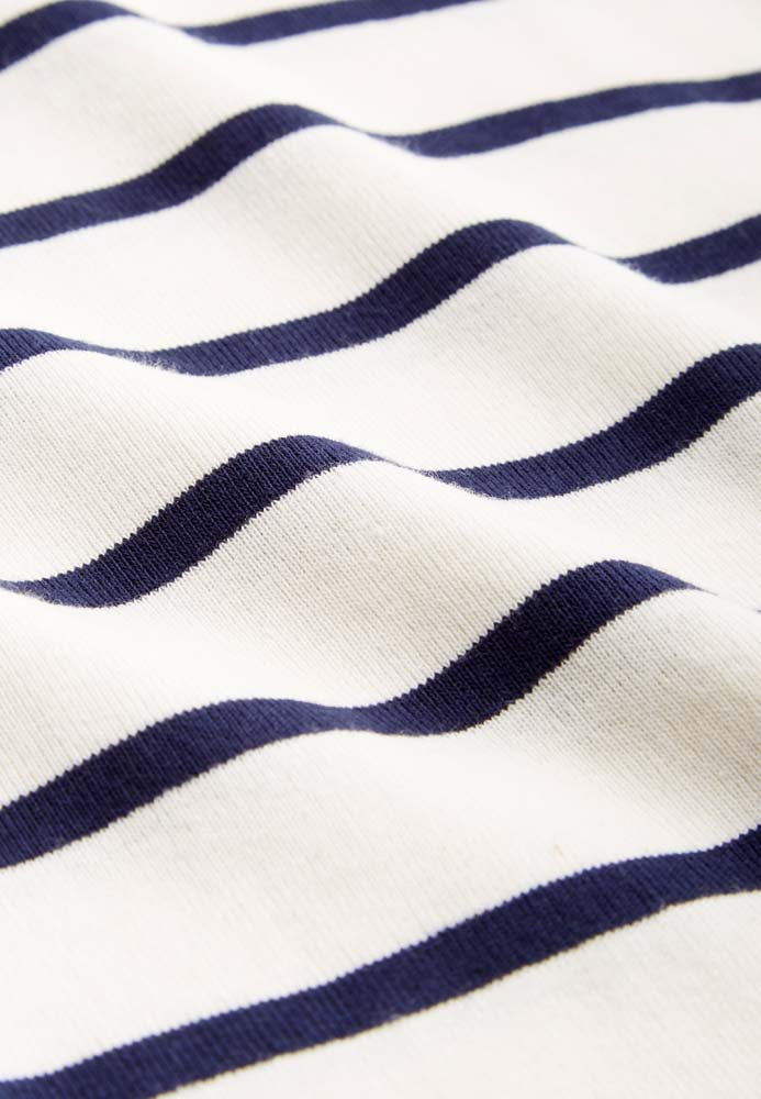 Longsleeve - Nezer Breton Stripe Navy - Weiß, Blau