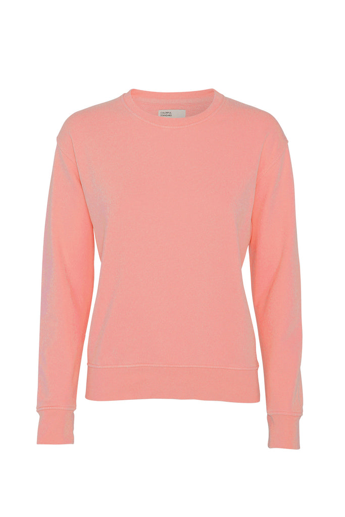 Pullover - Women Classic Organic Crewneck Bright Coral - Pink