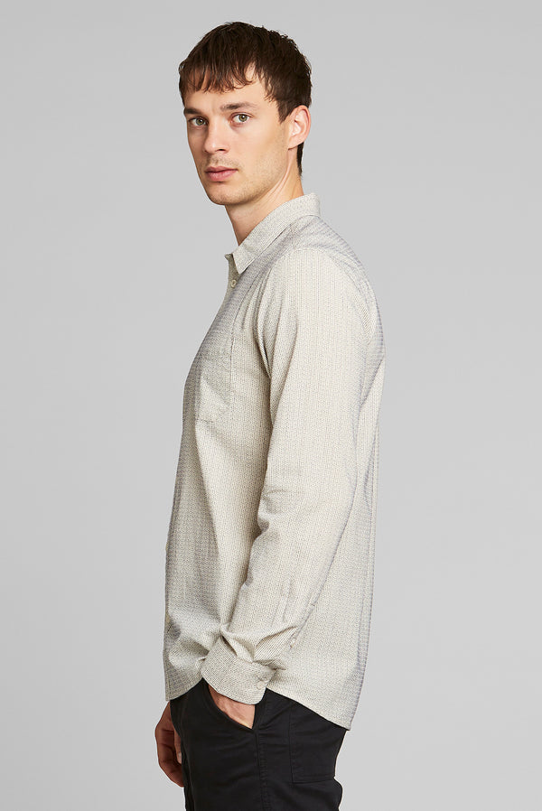 Hemd - Shirt Varberg Dobby Off-White - Beige
