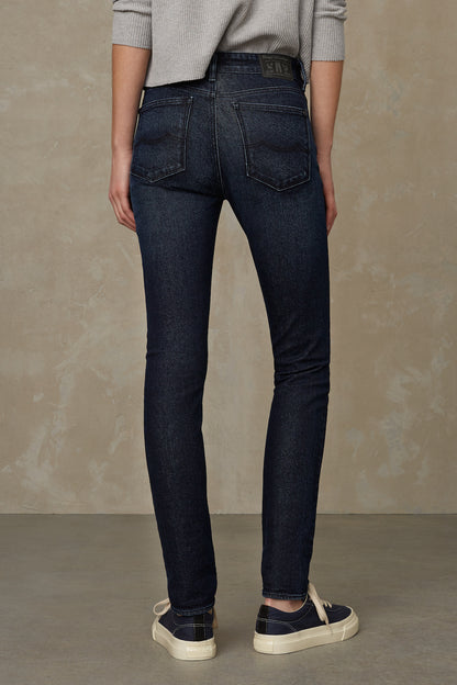 Jeans - Juno High Blue Black Refibra - Blau