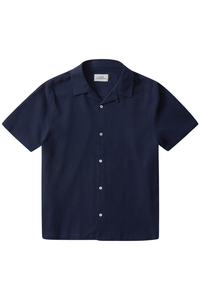Hemd - Kuno Shortsleeve Shirt Eco Crepe Navy - Blau