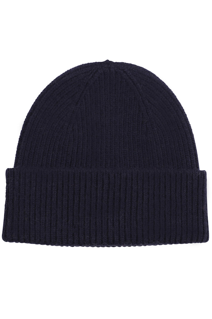 Mütze - Merino Wool Beanie Navy Blue - Blau