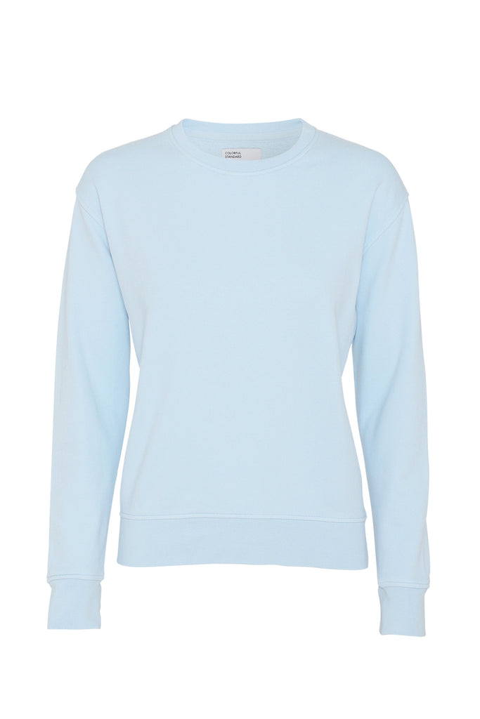 Pullover - Women Classic Organic Crewneck Dusty Olive - Polar Blue