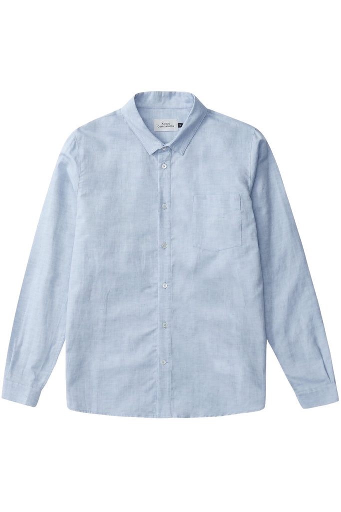 Hemd - Simon Shirt Riviera Blue Linen - Blau