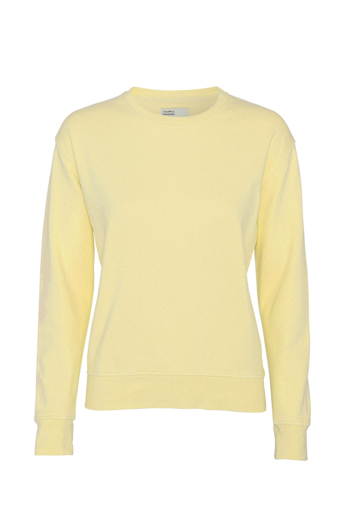 Pullover - Women Classic Organic Crewneck Soft Yellow - Gelb