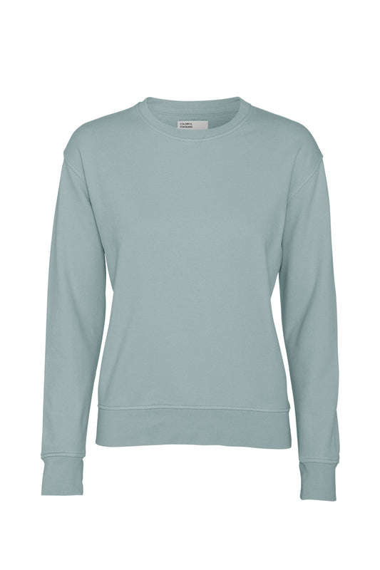 Pullover - Women Classic Organic Crewneck Steel Blue - Blau