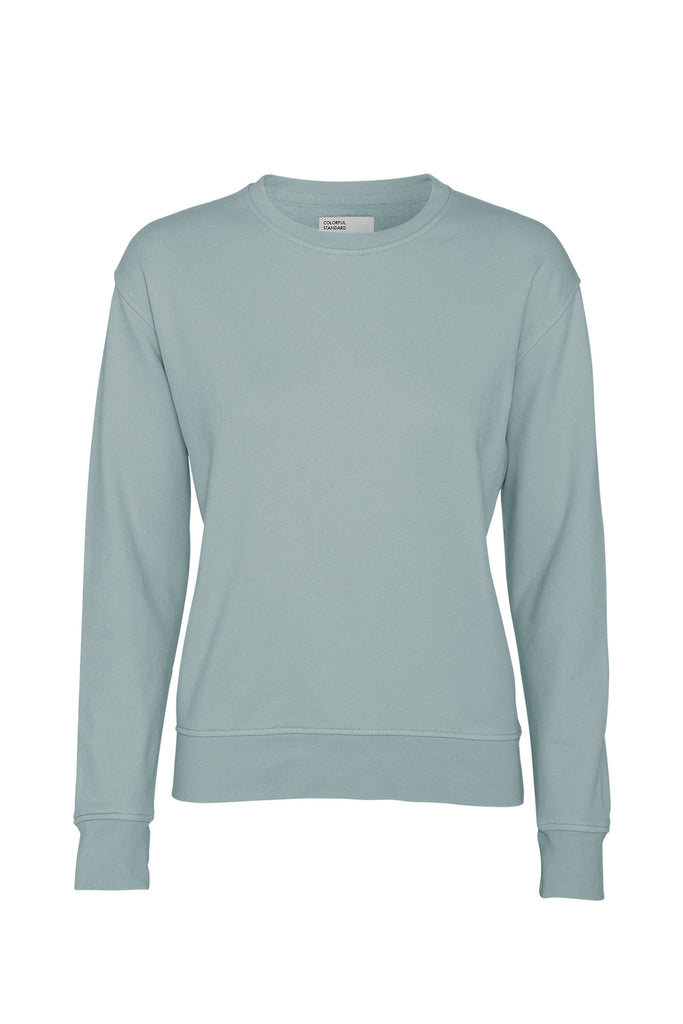 Pullover - Women Classic Organic Crewneck Steel Blue - Blau