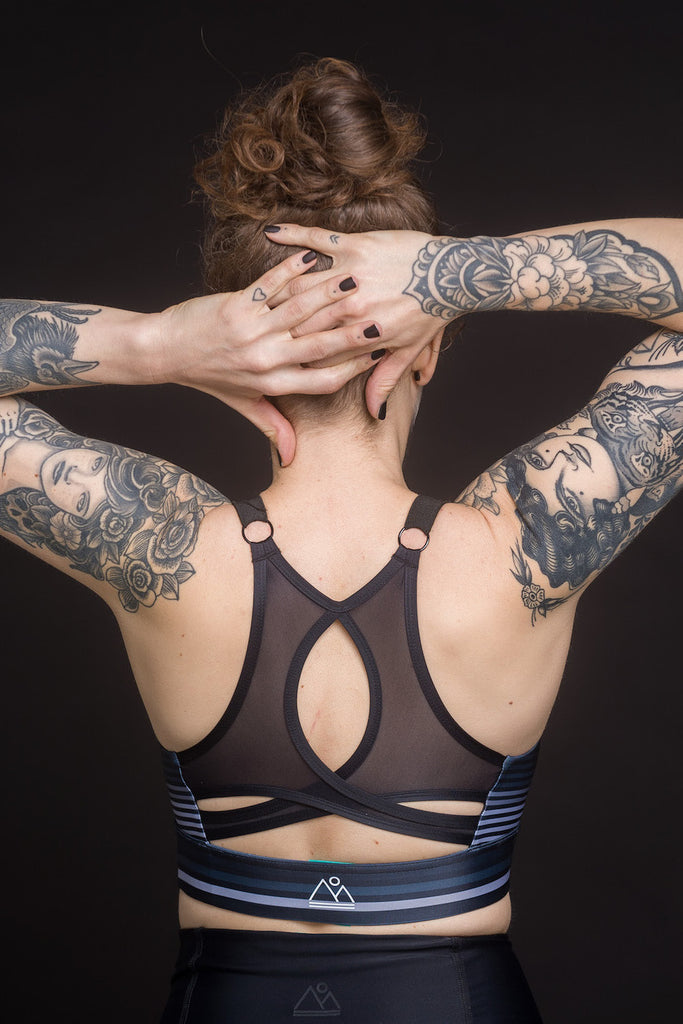 Sportbra - Athletic Bra Night Stripes - Blau