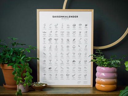 Saisonkalender - Schwarz, Weiß