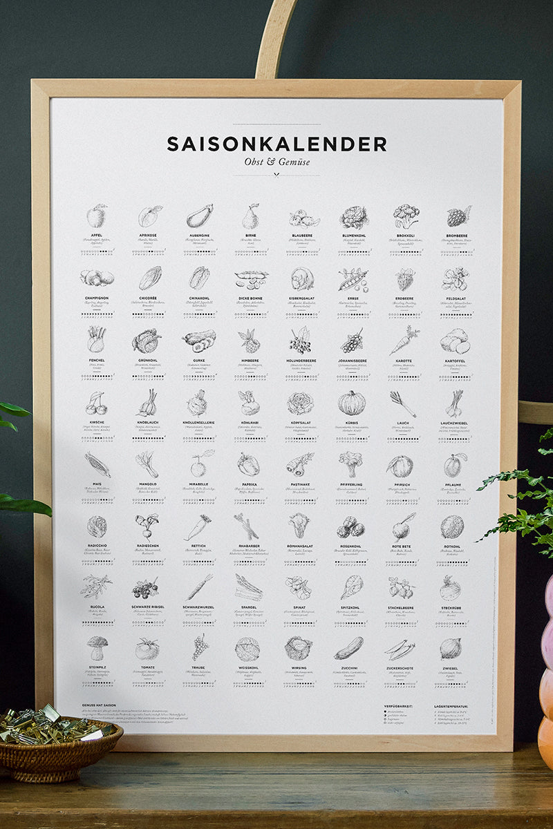 Saisonkalender - Schwarz, Weiß