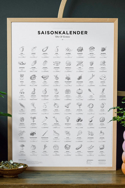 Saisonkalender - Schwarz, Weiß