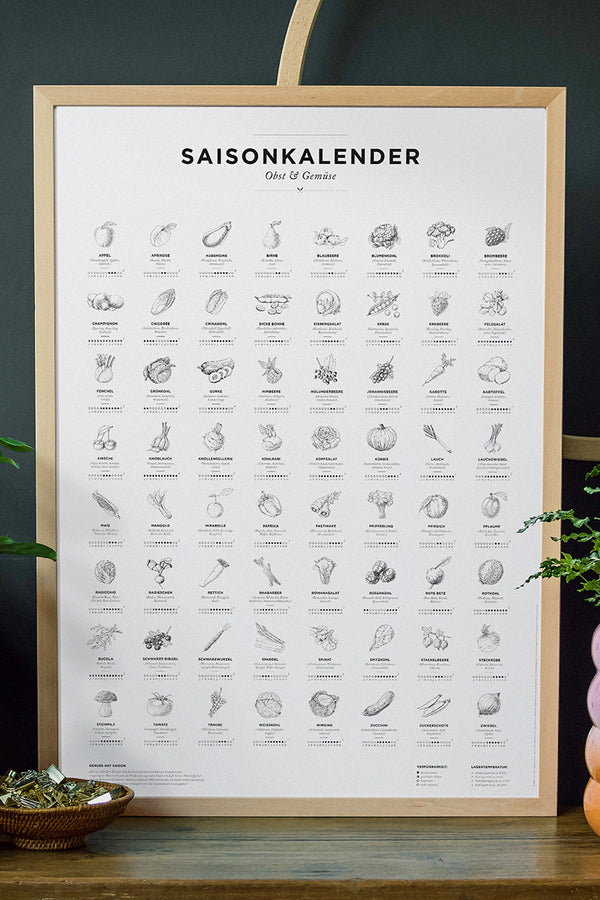 Saisonkalender - Schwarz, Weiß