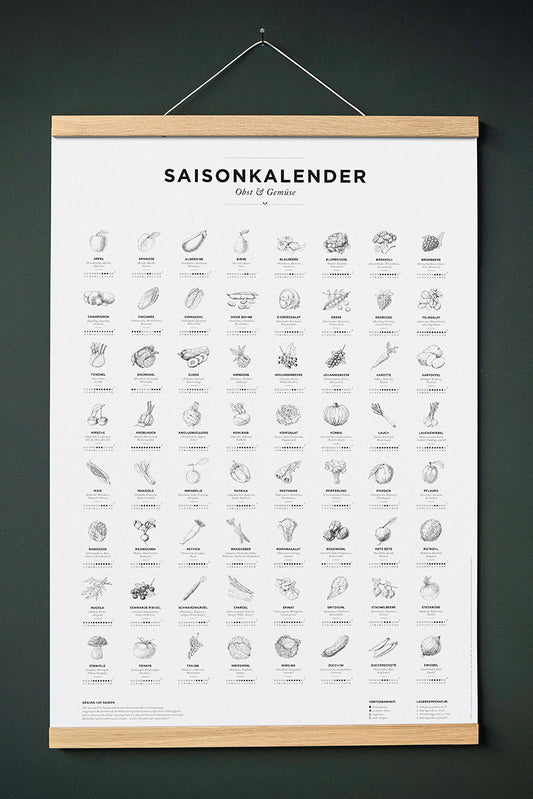 Saisonkalender - Schwarz, Weiß