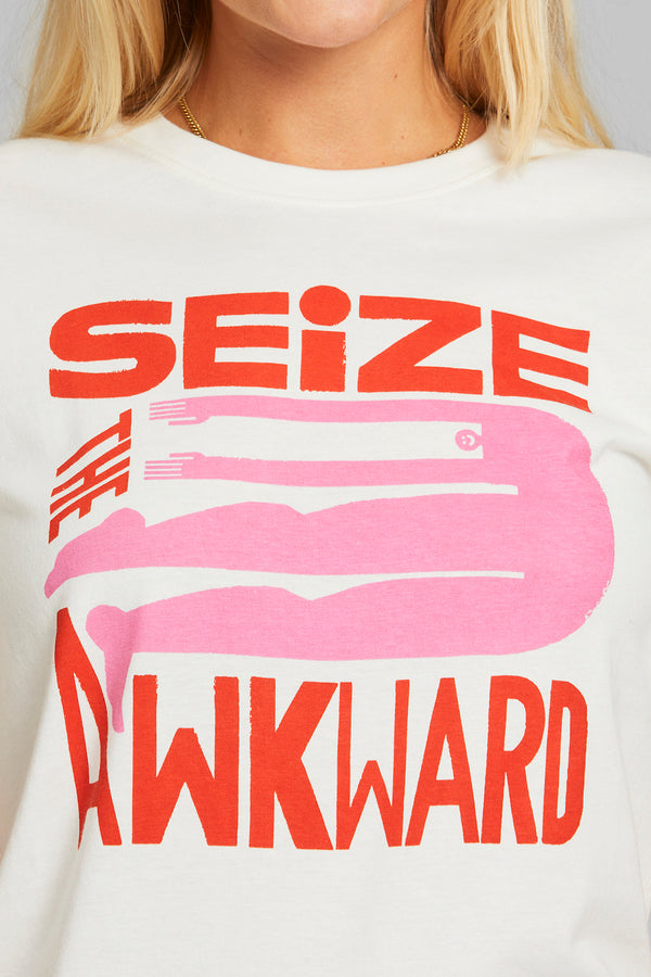 T-Shirt - Mysen Seize The Awkward Off-White - Weiß