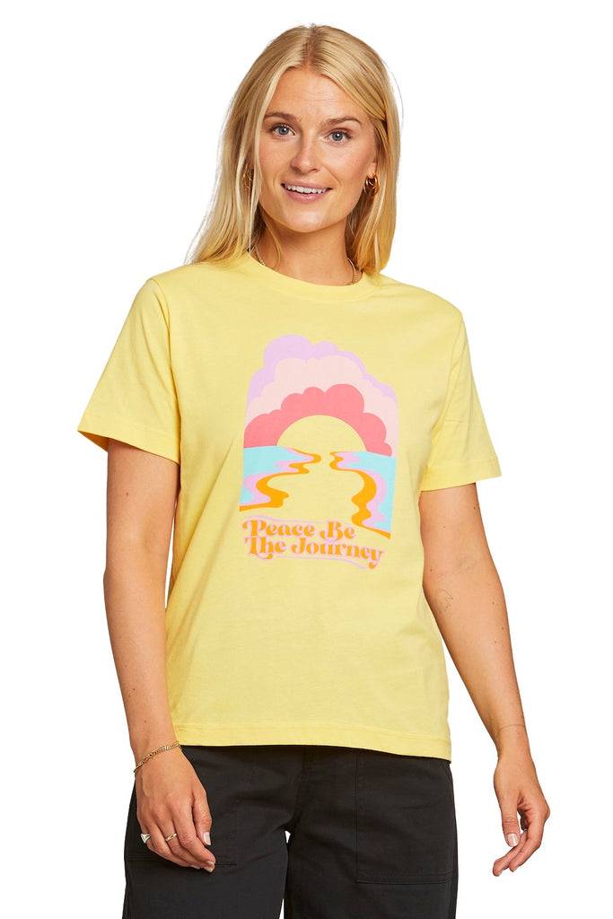 T-Shirt - Mysen Peace Be The Journey Yellow - Gelb