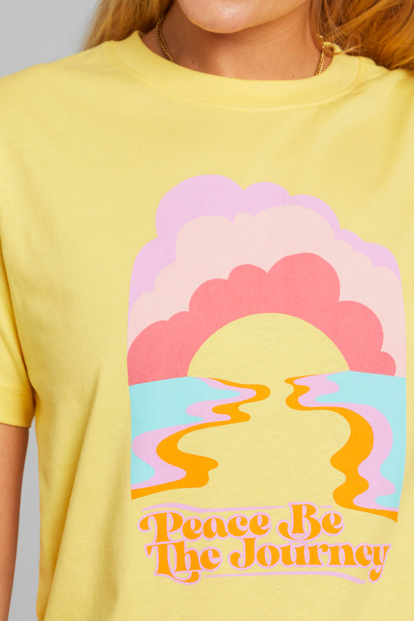 T-Shirt - Mysen Peace Be The Journey Yellow - Gelb