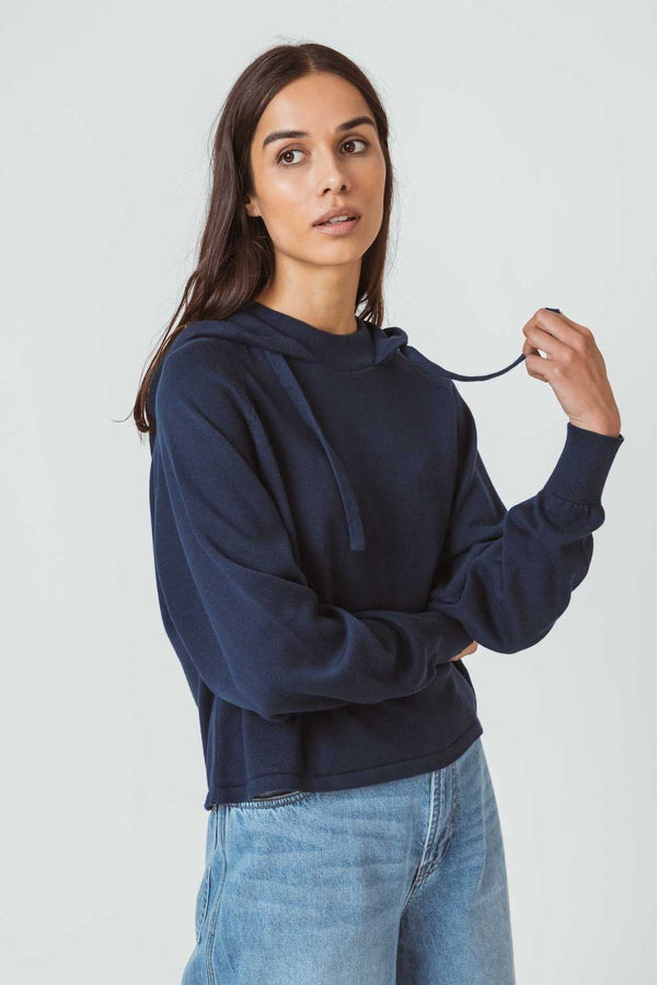 Hoodie - Izana Women Sweater Navy - Blau