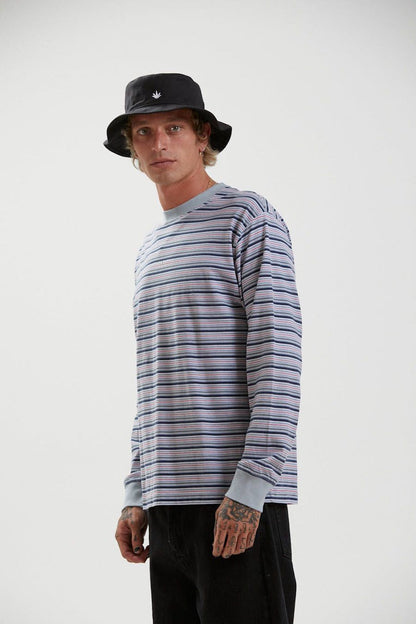 Surplus - Recycled Stripe Long Sleeve T-Shirt Shadow - Grau