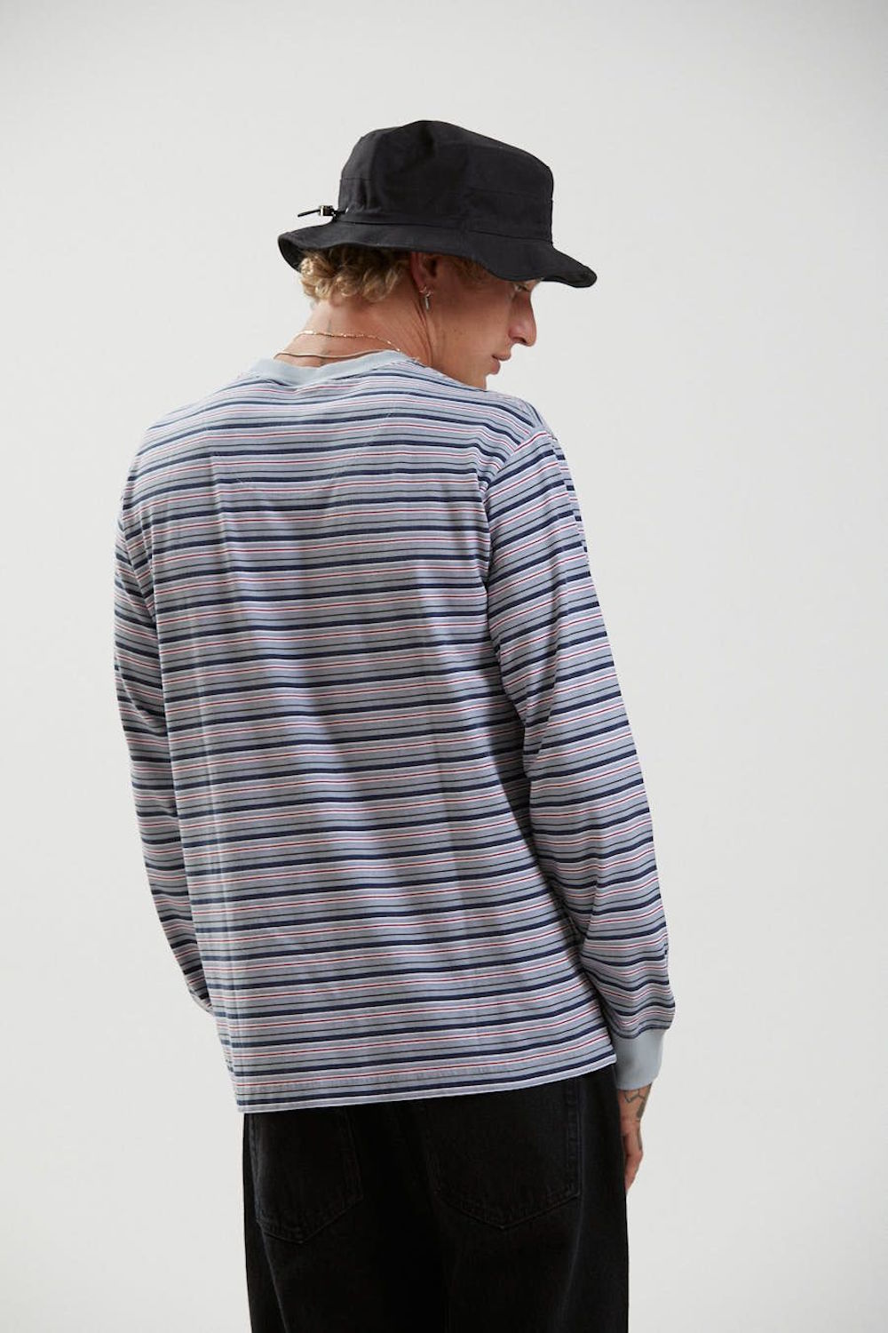 Surplus - Recycled Stripe Long Sleeve T-Shirt Shadow - Grau