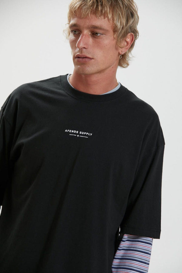 T-Shirt - Supply Recycled Oversized T-Shirt Black - Schwarz